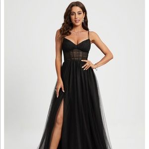 Navy blue ballgown dress